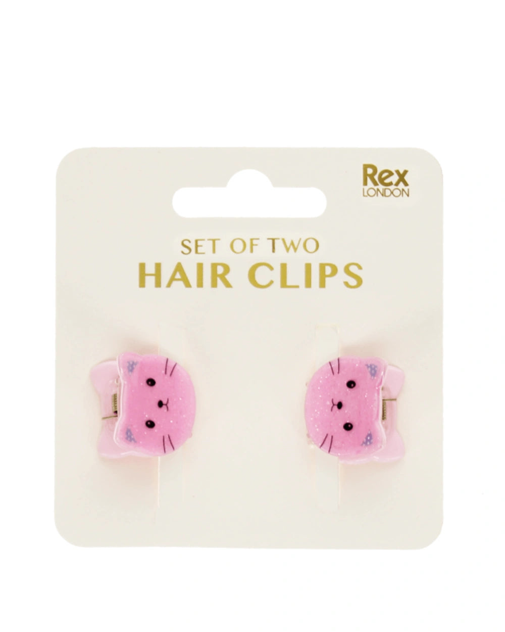 Haarklammern 2er Set Katzen Pink Rex London
