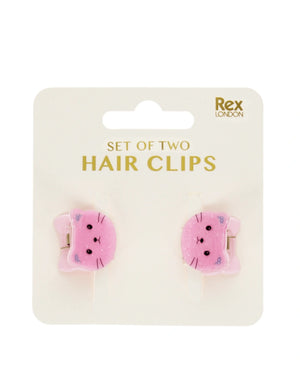 Haarklammern 2er Set Katzen Pink Rex London