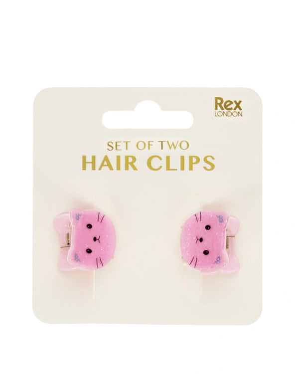 Haarklammern 2er Set Katzen Pink Rex London