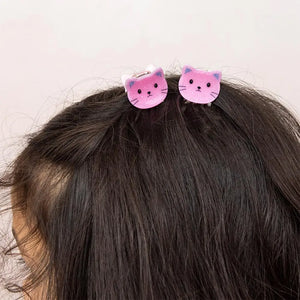 Pink Cat Mini-Haarklammern 2er Set