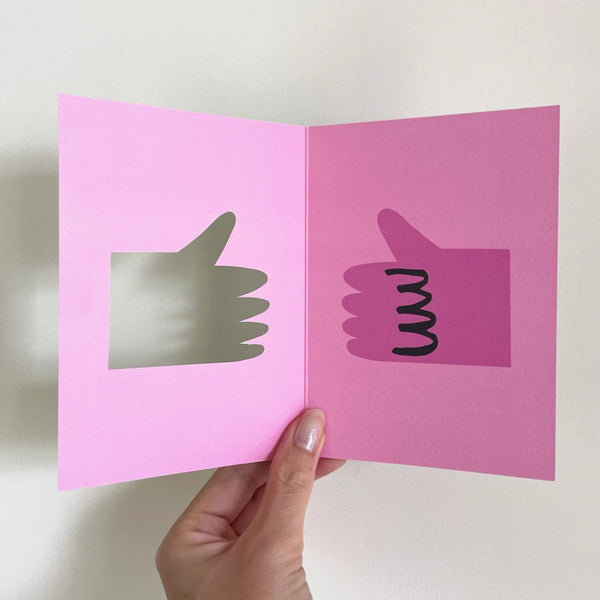 Thumb Up Die Cut Klappkarte