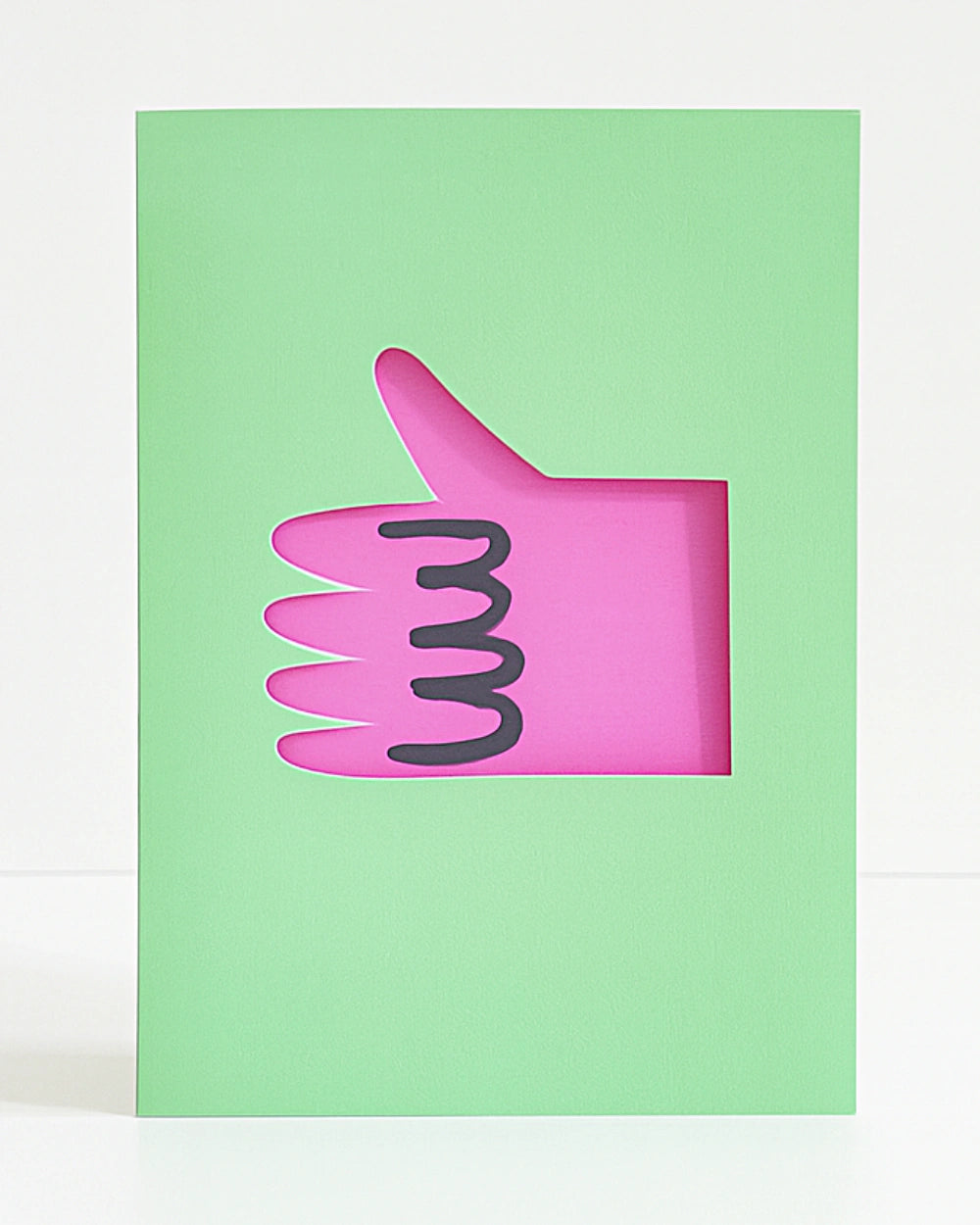 Thumb Up Die Cut Klappkarte