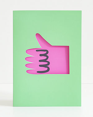 Thumb Up Die Cut Klappkarte