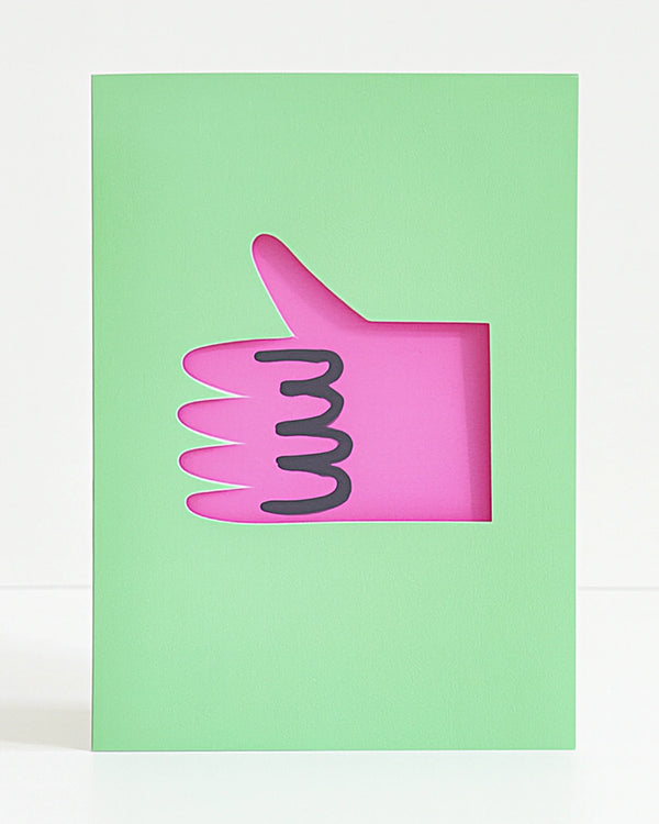 Thumb Up Die Cut Klappkarte