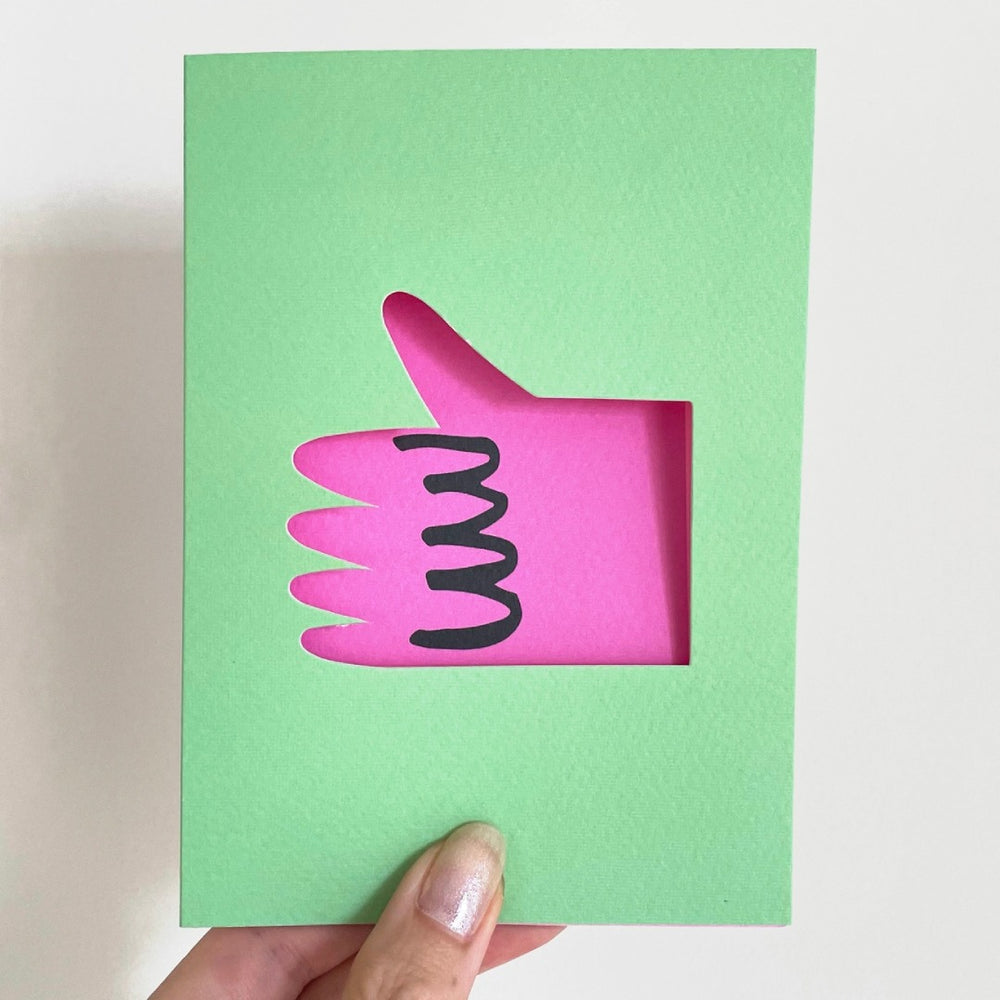 Thumb Up Die Cut Klappkarte