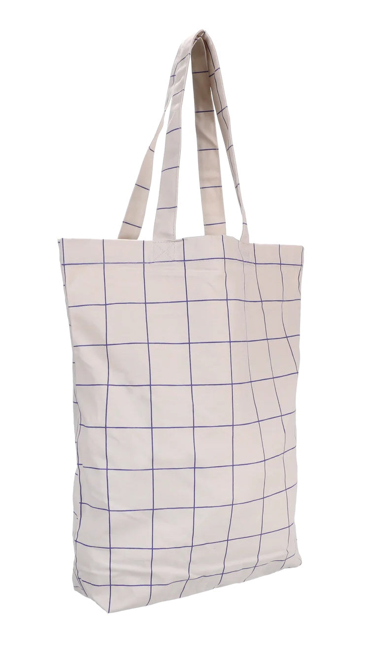 Shopper Baumwolle Grid Athletic Latte