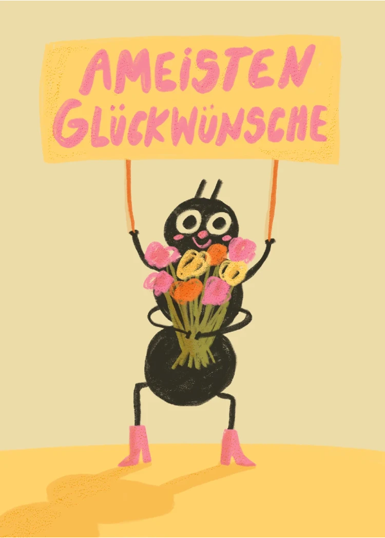 Slinga - Ameisten Glückwünsche Postkarte