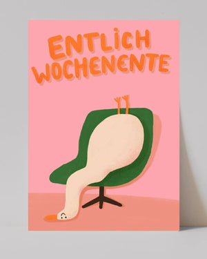Entlich Wochenente Postkarte