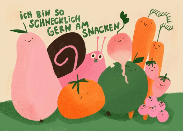 Slinga - Schnecklich gerne Snacken Postkarte