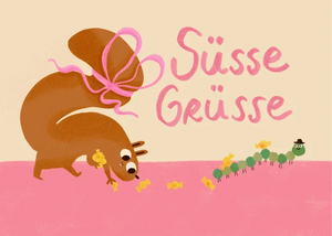 Slinga - Süsse Grüsse Hörnchen Postkarte