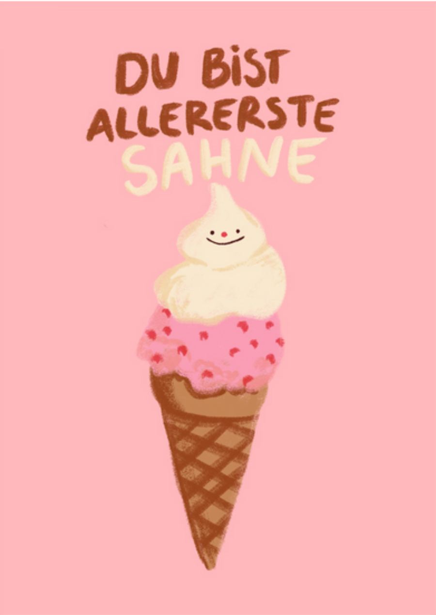 Allererste Sahne Postkarte