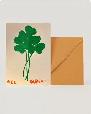Good Luck Clover Klappkarte