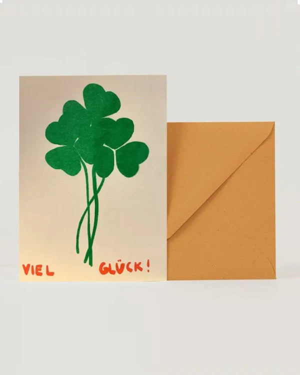Good Luck Clover Klappkarte