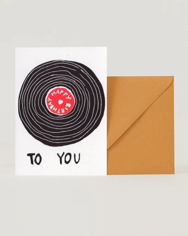 Happy Birthday Vinyl Record Klappkarte
