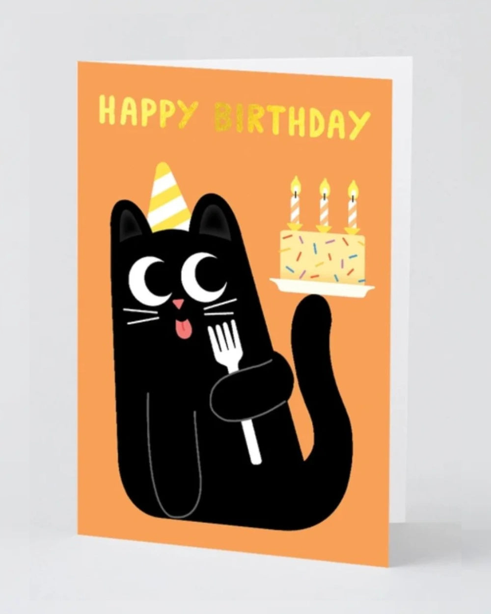 Happy Birthday Cat Cake Klappkarte