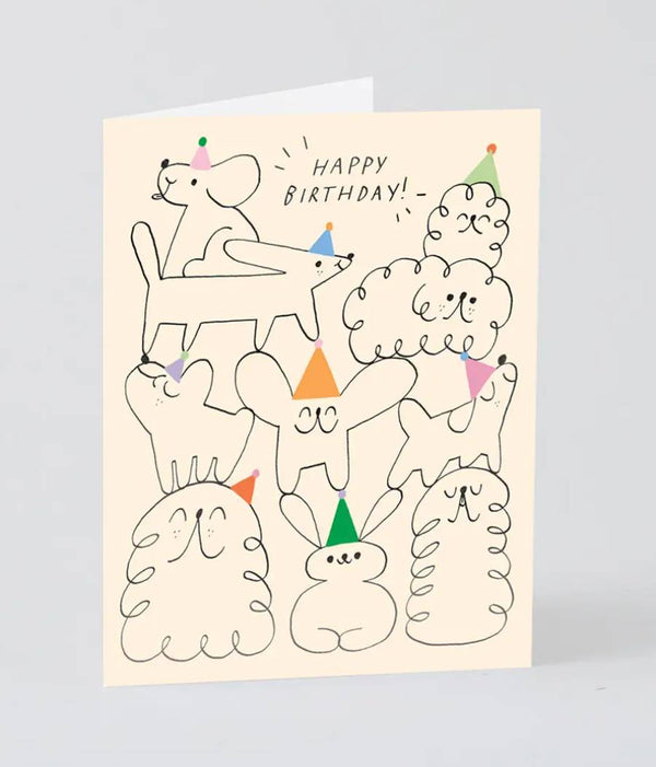 Happy Birthday Animal Stack Klappkarte