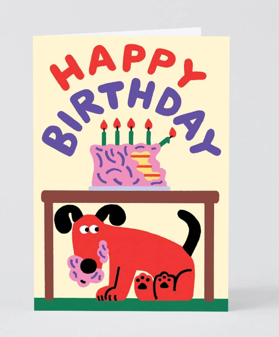 Happy Birthday Dog Ate The Cake Klappkarte