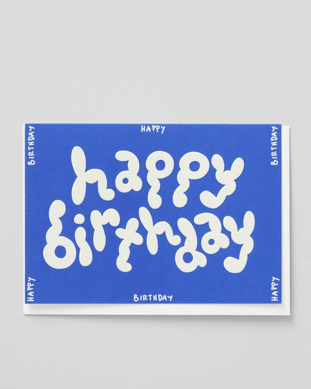 Happy Birthday Blue Embossed Klappkarte