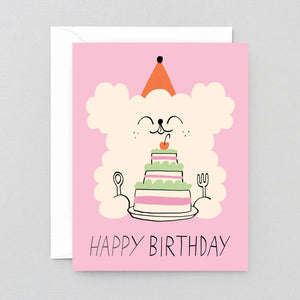 Wrap - Happy Birthday Dog & Cake Klappkarte
