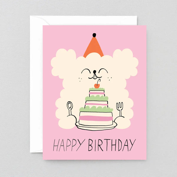 Wrap - Happy Birthday Dog & Cake Klappkarte