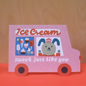 Ice Cream Van Die Cut Klappkarte