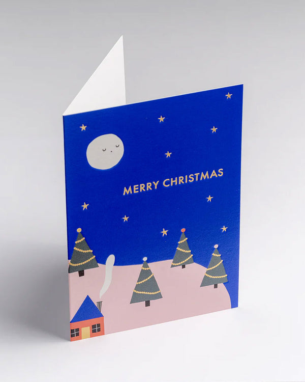 Jennifer Bouron Xmas Illustrative Winter Scene Klappkarte