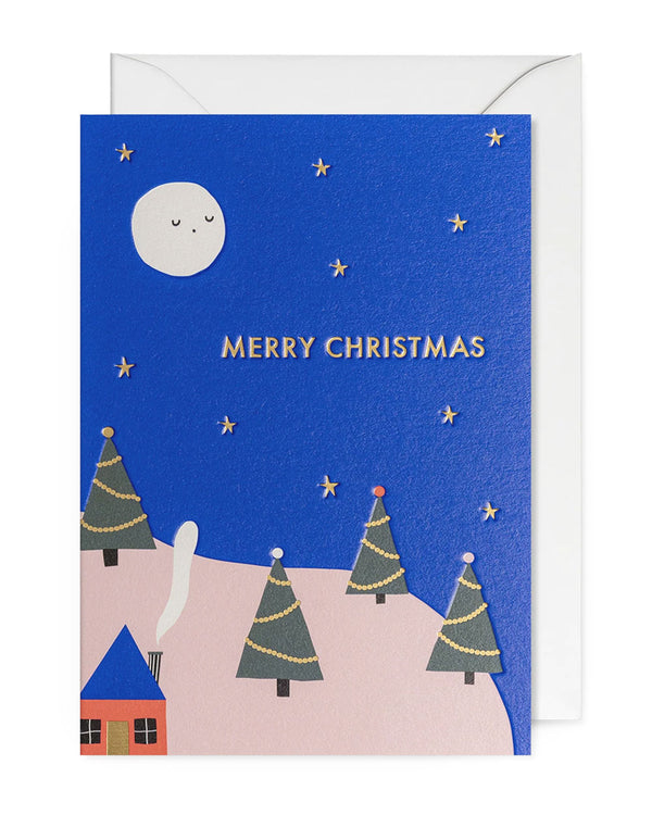 Jennifer Bouron Xmas Illustrative Winter Scene Klappkarte