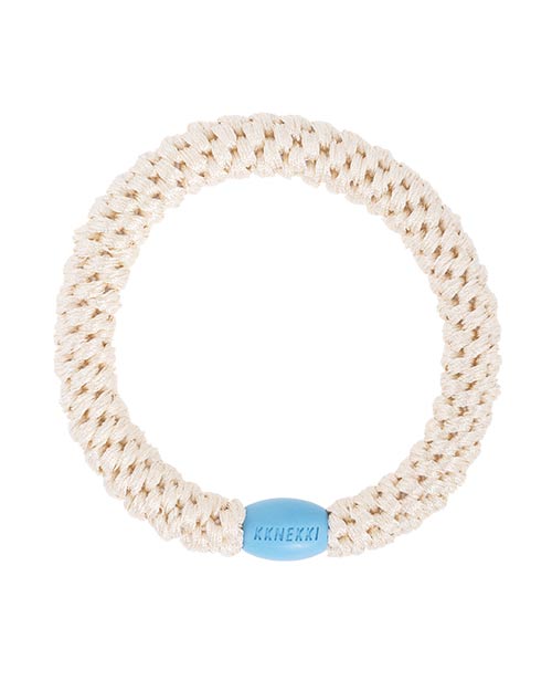 Kknekki Haargummi Ivory Blue Bead