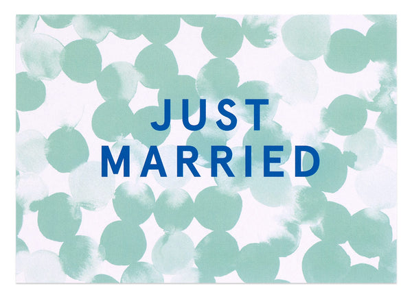 Just Married Dots Postkarte