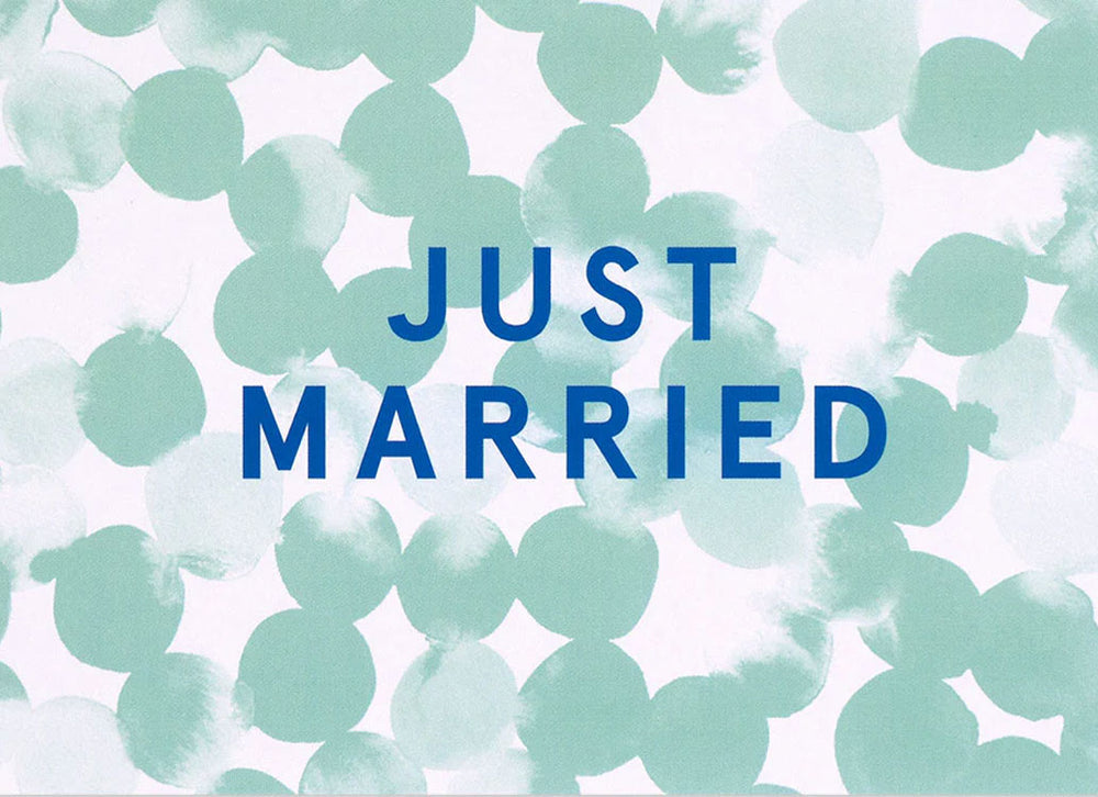 Just Married Dots Postkarte