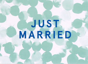 Just Married Dots Postkarte