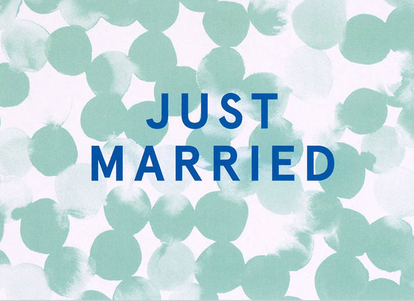 Just Married Dots Postkarte