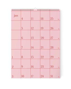 GRID ROSAROT Wandkalender 2027 (DINA4)
