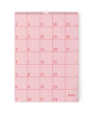 GRID ROSAROT Wandkalender 2027 (DINA4)