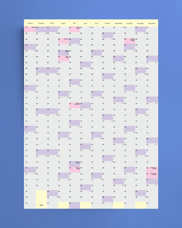 BASIC Wandkalender Lemon 2026