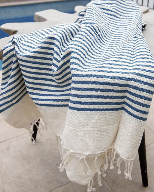 Kasaluz - Strandtuch Baumwolle Atlantico Entenblau/Navy