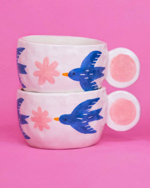 Birds Tasse - handbemalt von Ana Seixas