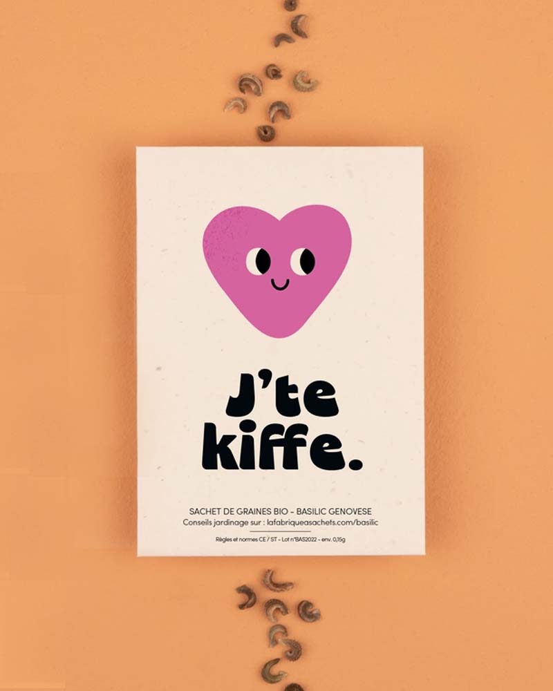 „Ich liebe dich“ Basilikum Samentüte - La Fabrique à Sachets