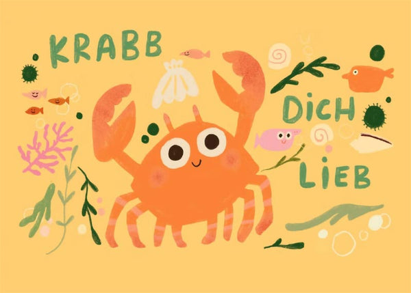 Krabb dich lieb Postkarte