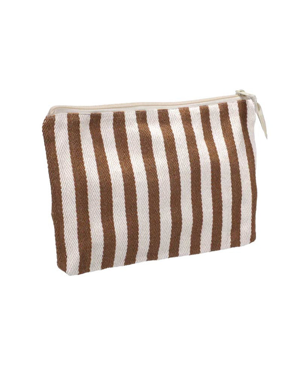 Kulturbeutel Stripes Natural Brown