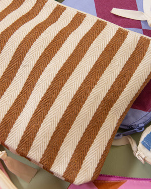 Kulturbeutel Stripes Natural Brown