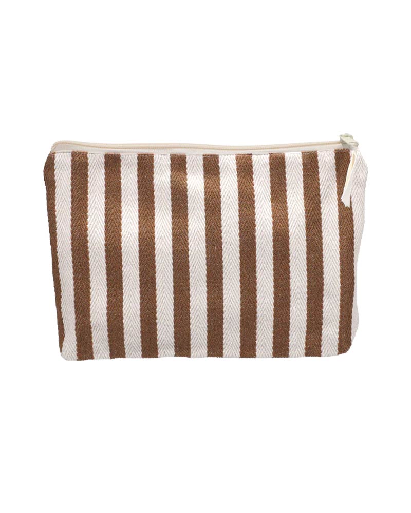 Kulturbeutel Stripes Natural Brown
