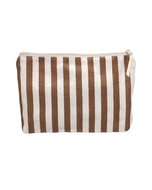 Kulturbeutel Stripes Natural Brown