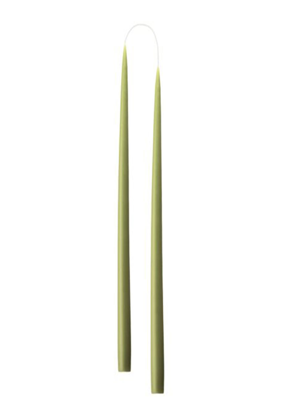 Slim Colored Candle Olive (2er-Set)