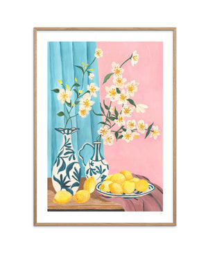 Lemons and Flowers Poster (50x70cm)
