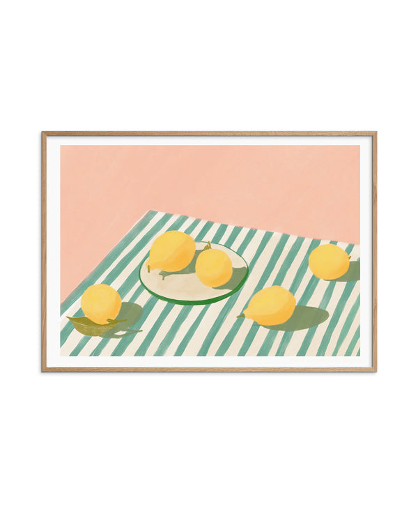 Lemons and Stripes Poster (50x70cm)
