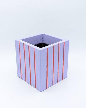 Art Pot Lilac Red Stripes - Unikat