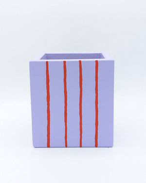 Art Pot Lilac Red Stripes - Unikat