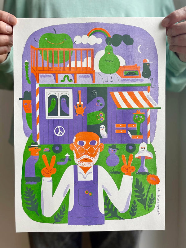 Löwenzahn Risograph Druck (Din A3)