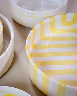Schale Stripes Gross Spiaggia Yellow